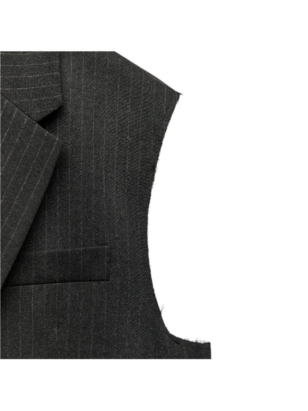Zara Charcoal Pinstripe Sleeveless Blazer Vest - Picture 2 of 8